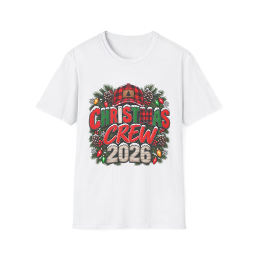 Christmas Crew 2026 T-Shirt — Holiday Plaid Wreath Family Tee