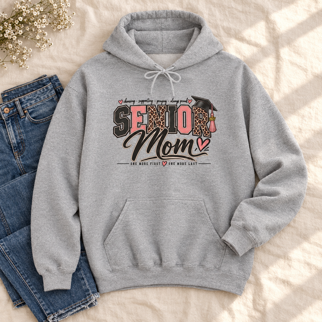 Sport Grey Senior Mom hoodie boutique mockup