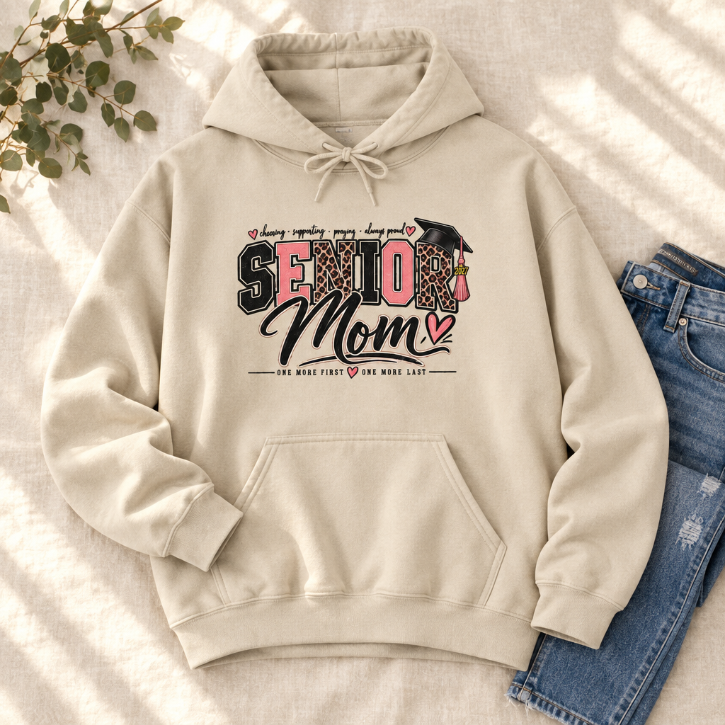 Sand Senior Mom hoodie boutique mockup